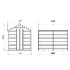 Installed 8ft X 6ft (2.4m X 1.9m) Overlap Apex Security Shed With Single Door - Windowless - Modular - Installation Included