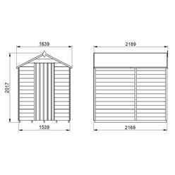 7ft X 5ft (2.1m X 1.5m) Overlap Apex Shed With Single Door Windowless - Modular
