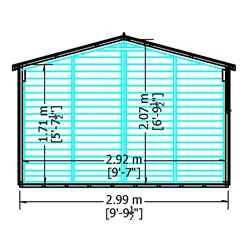 15ft X 10ft  (4.52m X 2.99m) - Windowless  Dip Treated Overlap - Apex Wooden Garden Shed - Double Doors
