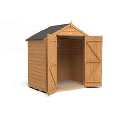 4ft x 6ft (1.3m x 1.8m) Overlap Apex Security Shed With Double Doors - Windowless - Modular - *Double Doors are on the 6ft Side