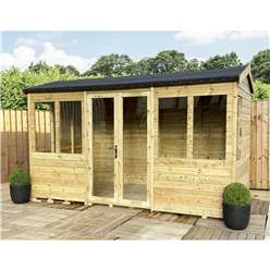 7ft X 7ft Reverse Pressure Treated Tongue & Groove Apex Summerhouse + Long Windows With Higher Eaves And Ridge Height + Toughened Safety Glass + Euro Lock With Key + Super Strength Framing