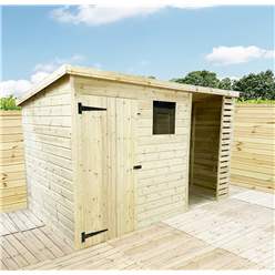10ft X 3ft Pressure Treated Tongue And Groove Pent Shed With Storage Area Windowless