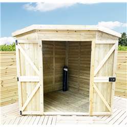 6ft X 6ft Corner Pressure Treated T&g Pent Workshop + Safety Toughened Glass + Euro Lock With Key + Super Strength Framing