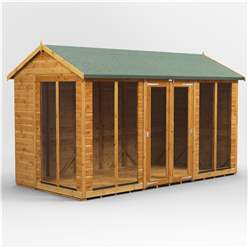 12ft x 6ft Premium Tongue And Groove Apex Summerhouse - Double Doors - 12mm Tongue And Groove Floor And Roof