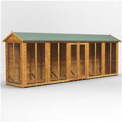 20ft X 4ft Premium Tongue And Groove Apex Summerhouse - Double Doors - 12mm Tongue And Groove Floor And Roof