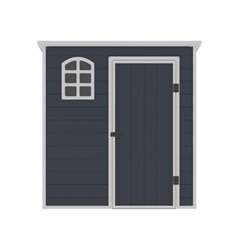 6ft X 3ft Plastic Pent Shed - Dark Grey With Foundation Kit (included)