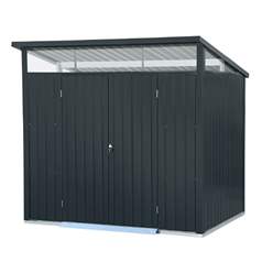 8ft X 6ft Heavy Duty Apex Metal Shed - Anthracite Grey