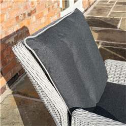 2 Seater Putty Grey Rattan Weave Garden Reclining Lounger Set