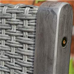 Hardwood Timber Framed Rattan Weave Bench 