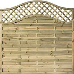 Pack Of 3 - 6 X 6 Pressure Treated Lattice Infill Curved Screen Panel