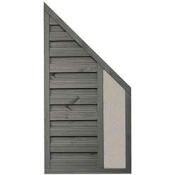 Pack Of 3 - 6 X 3 Angled Painted Grey Screen Panel With Solid Infill