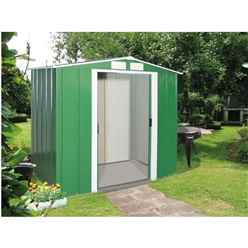 OOS - AWAITING RETURN TO STOCK DATE - 6ft x 6ft Value Apex Metal Shed - Green (2.01m x 1.82m)