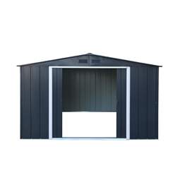 OOS - AWAITING RETURN TO STOCK DATE - 10ft x 8ft Value Apex Metal Shed - Anthracite Grey (3.22m x 2.42m)