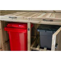 Wheelie Bin And Recycling Box Triple Chest Store - 1 X Wheelie Bin + 6 X Recycling Boxes