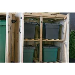 Wheelie Bin And Recycling Box Triple Chest Store - 2 X Wheelie Bin + 4 X Recycling Boxes