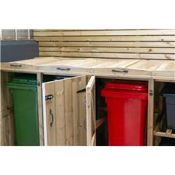 Wheelie Bin And Recycling Box Triple Chest Store - 3 X Wheelie Bin + 4 X Recycling Boxes