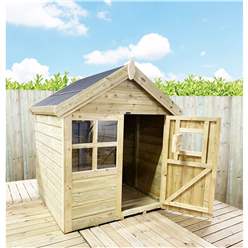 4ft X 4ft Isabelle Snug Den Wooden Playhouse With Apex Roof, Single Door And Window