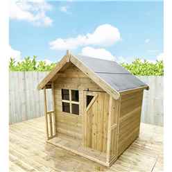 5ft x 5ft Eyrn Wooden Playhouse with Apex Roof, Single Door and Window