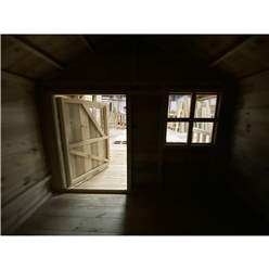 6 x 6 (6' x 4' + 2' Verandah) Hideout Wooden Playhouse with Apex Roof, Single Door And Window + T&G Verandah