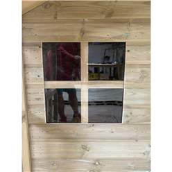 6 x 8 (6' x 6' + 2' Verandah) Hideout Wooden Playhouse with Apex Roof, Single Door And Window + T&G Verandah