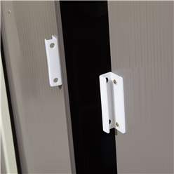 8ft x 6ft (2.61m x 1.81m) Double Door Metal Apex Shed - Light Grey 