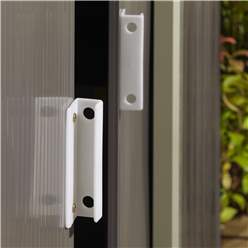 10ft x 8ft (3.21m x 2.41m) Double Door Metal Apex Shed - Light Grey 