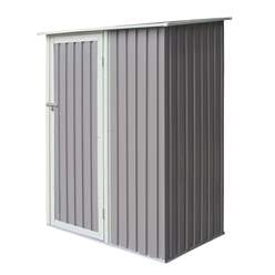 5ft x 3ft (1.43m x 0.89m) Single Door Metal Pent Shed - Light Grey 