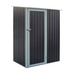 5ft x 3ft (1.43m x 0.89m) Single Door Metal Pent Shed - Dark Grey 