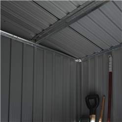 6ft x 4ft (2.01m x 1.21m) Double Door Metal Pent Shed - Dark Grey 