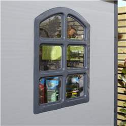 4ft x 6ft (1.34m x 1.92m) Single Door Apex Plastic Shed - Light Grey