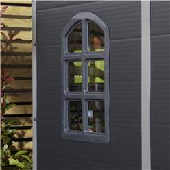 8ft x 6ft (2.42m x 1.92m) Double Door Apex Plastic Shed - Dark Grey
