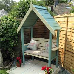 4ft X 2ft Stowe Pressure Treated Wooden Seat Open Back Arbour