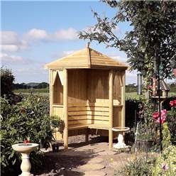 4ft x 4ft Stowe Pressure Treated Wooden Seat Corner Arbour
