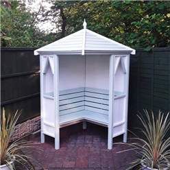 4ft x 4ft Stowe Pressure Treated Wooden Seat Corner Arbour