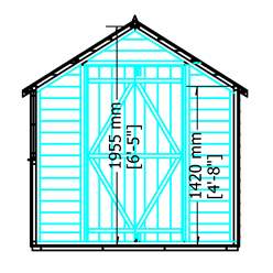 8ft X 6ft  (2.39m X 1.83m) - Super Value Overlap - Apex Wooden Garden Shed - Windowless - Double Doors