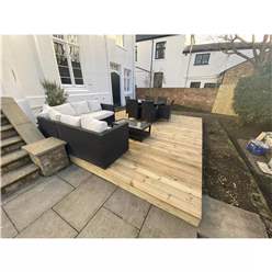 4.8m X 4.8m (16ft X 16ft) Deluxe Decking Timber Kit - Pressure Treated - 6 X 2 Joists (stronger And Tougher) - 32mm X 150mm Timber Decking Boards (stronger And Tougher) + Fixing Kit