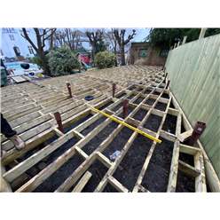 Bespoke 15m x 8m (50ft x 26ft) Deluxe Decking Timber Solution- Pressure Treated - 6 x 2 Joists (Stronger and Tougher) - 32mm x 150mm Timber Decking Boards (Stronger and Tougher) - Includes Install