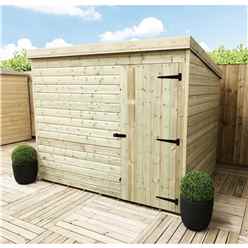 8ft X 7ft Windowless Pressure Treated Tongue & Groove Pent Shed + Single Door