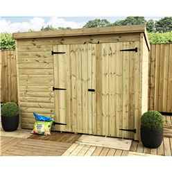 8ft X 8ft Windowless Pressure Treated Tongue & Groove Pent Shed + Double Doors