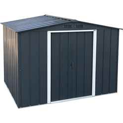 8ft X 8ft Value Apex Metal Shed - Anthracite Grey (2.62m X 2.42m)