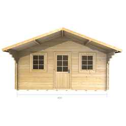 4m X 5m Paris Log Cabin - Double Glazing - 70mm Wall Thickness