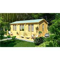 7m X 4m Premier Auris Log Cabin - Double Glazing - 70mm Wall Thickness