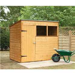 7ft X 5ft (2.09m X 1.63m) Wooden Shiplap Pent Shed With Single Door And 2 Windows