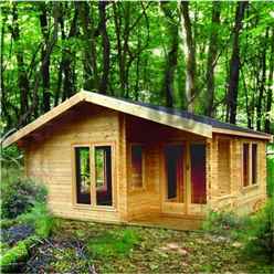 5.90m x 3.89m Tongue and Groove Log Cabin - 44mm Wall Thickness