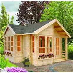 5.05m X 5.05m Traditional Styled Log Cabin - 70mm Wall Thickness