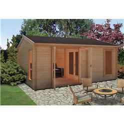 3.89m X 5.27m Contemporary Log Cabin - 34mm Wall Thickness