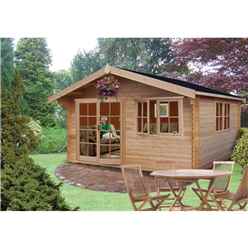 3.59m X 3.59m Durable Apex Log Cabin - 70mm Wall Thickness