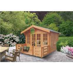 3.59m x 4.19m Classic Styled Log Cabin - 28mm Wall Thickness