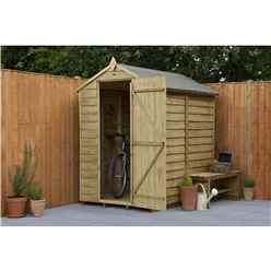 6ft x 4ft (1.8m x 1.3m) Pressure Treated Windowless Overlap Apex Shed with Single Door - Modular (CORE)