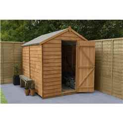8ft x 6ft (2.4m x 1.9m) Overlap Apex Security Shed With Single Door - Windowless - Modular